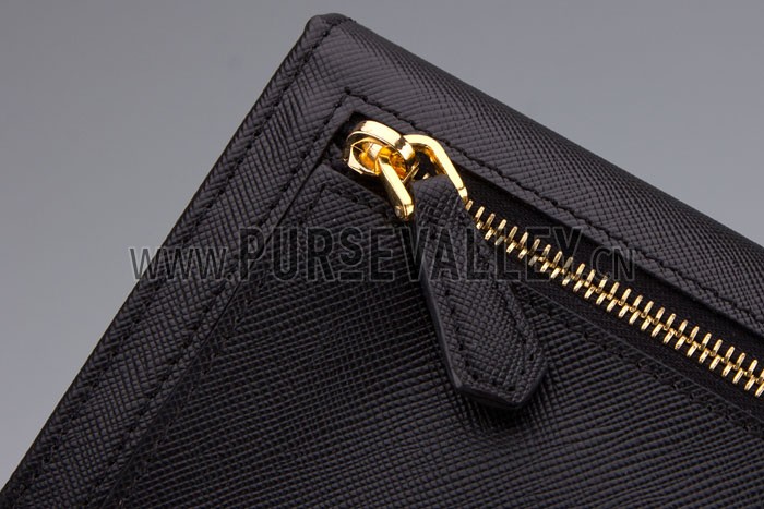 Prada Continental Wallet Black