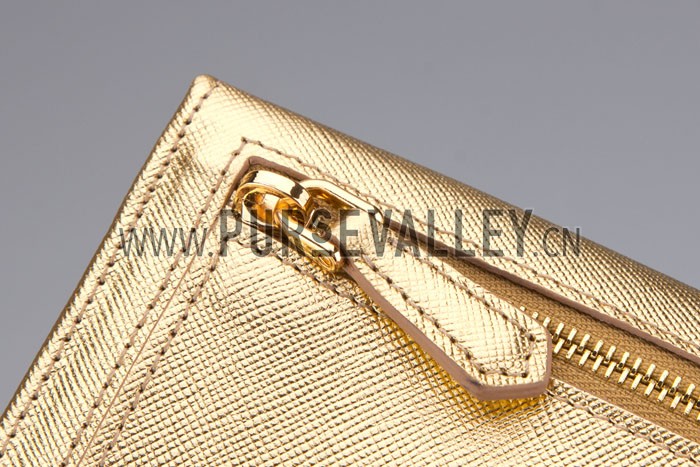 Prada Continental Wallet Gold