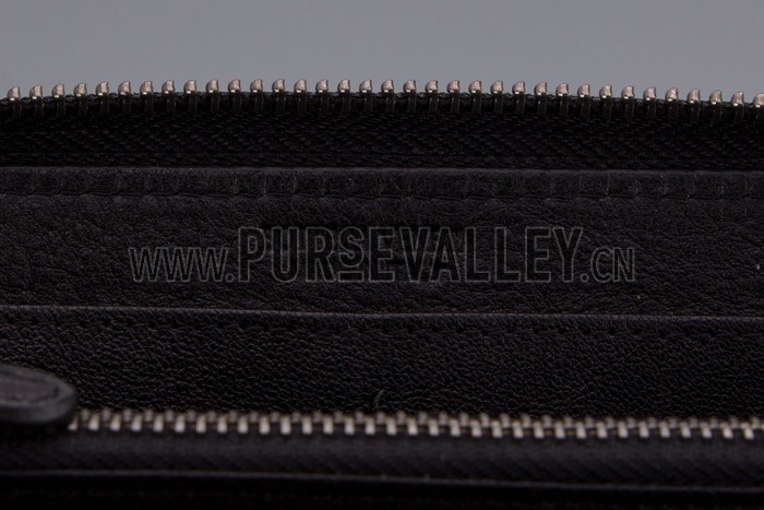 Bottega Veneta Intrecciato Nappa Zip Around Wallet Black