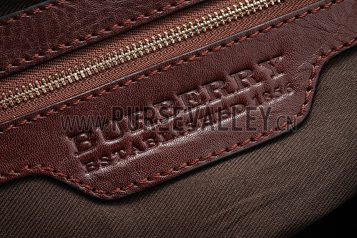 Burberry Small Bridle House Check Tote Bag Dark Brown 607780