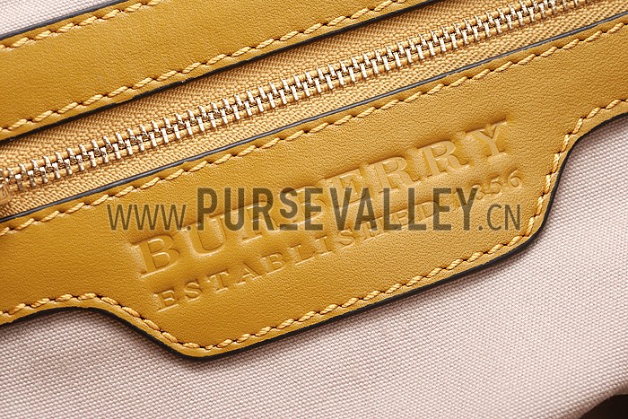 Burberry Small Bridle House Check Tote Bag Yellow 607781