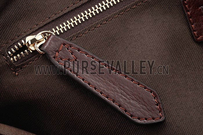 Burberry Medium Bridle House Check Tote Bag Dark Brown 607783