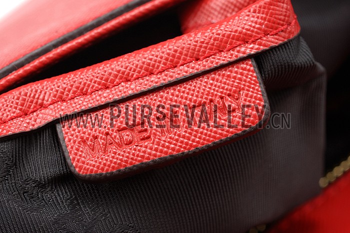 Burberry Studded Berkley Crossbody Bag Red 607788