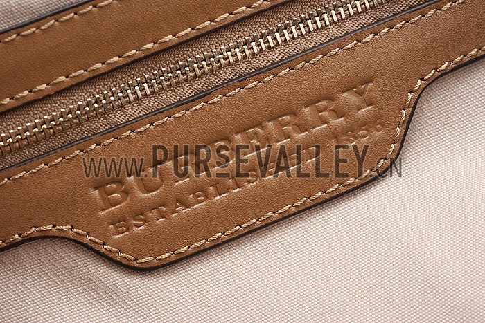 Burberry Small Bridle House Check Tote Bag Brown 607792