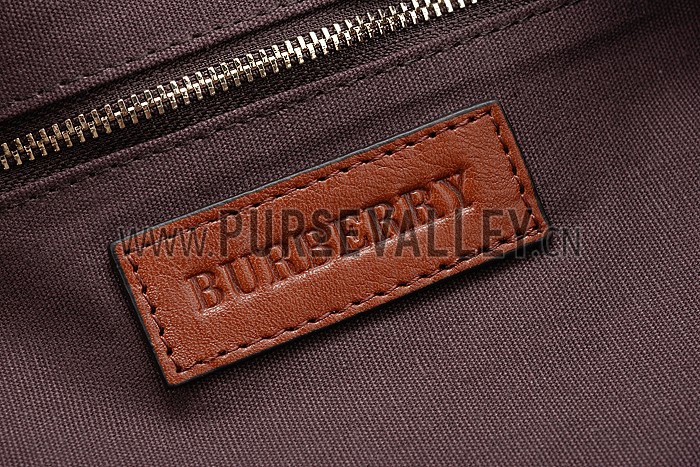 Burberry Small Haymarket Check Tote Bag Brown 607795