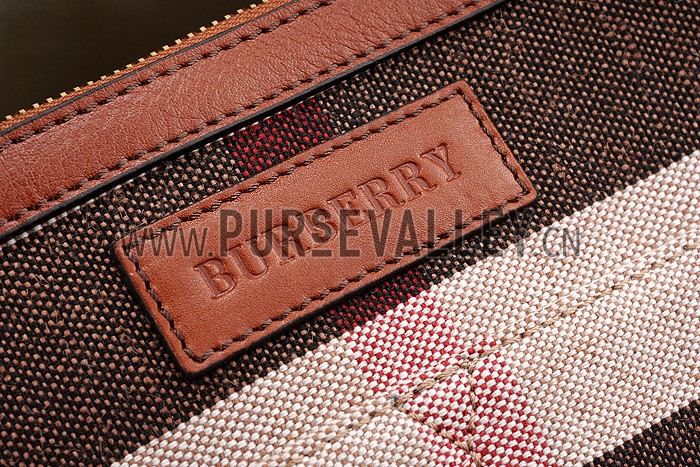 Burberry Medium Canvas Check Tote Bag Brown 607801