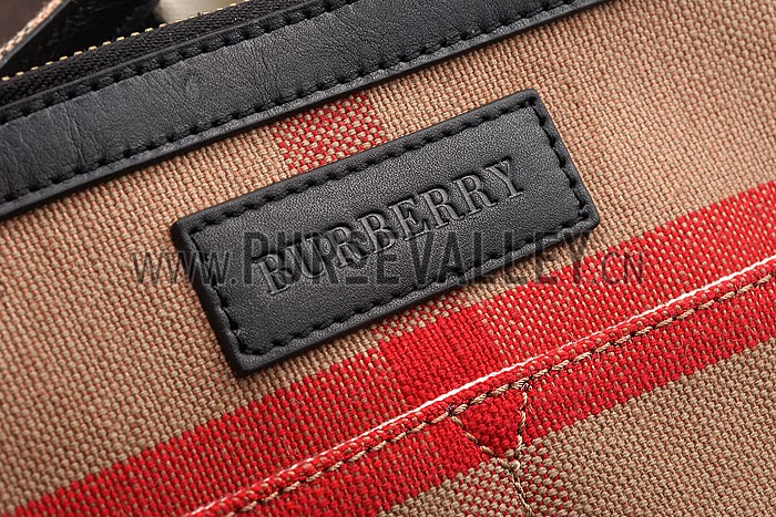 Burberry Medium Canvas Check Tote Bag Black 607803