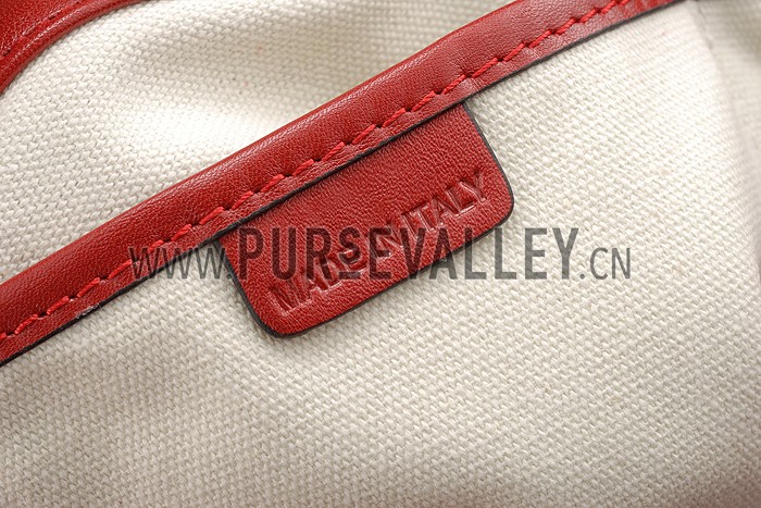 Burberry Large Canvas Check Tote Bag Red 607812