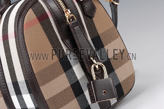 Burberry Sartorial House Check Bowling Bag Black 607823
