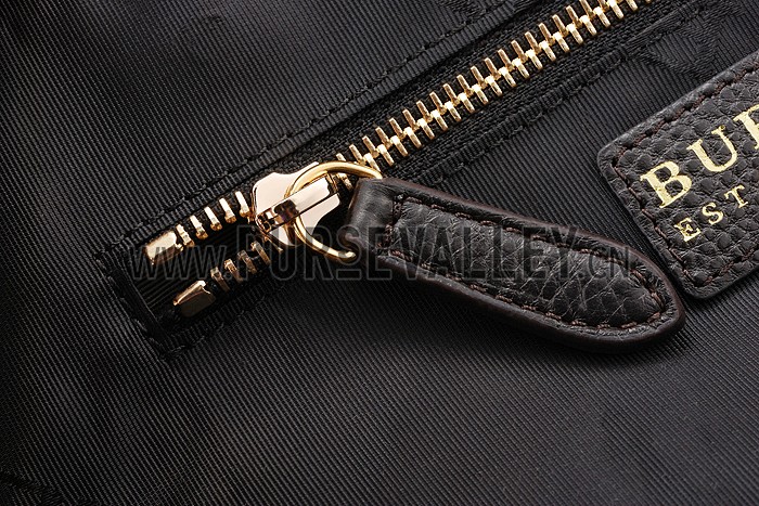 Burberry Small Leather and House Check Tote Bag Black 607825