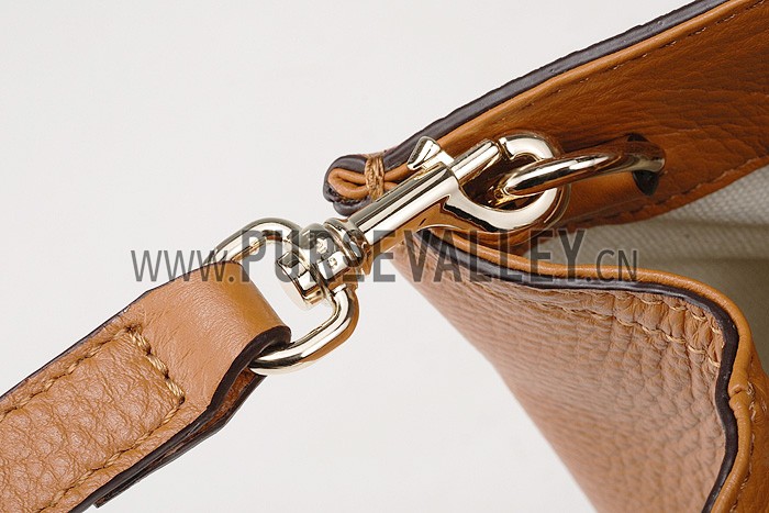 Gucci Bamboo Shopper Leather Small Tote Tan 607319