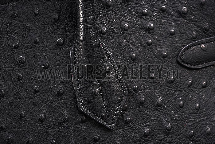 Hermes Birkin 35 Black Ostrich Leather 607482