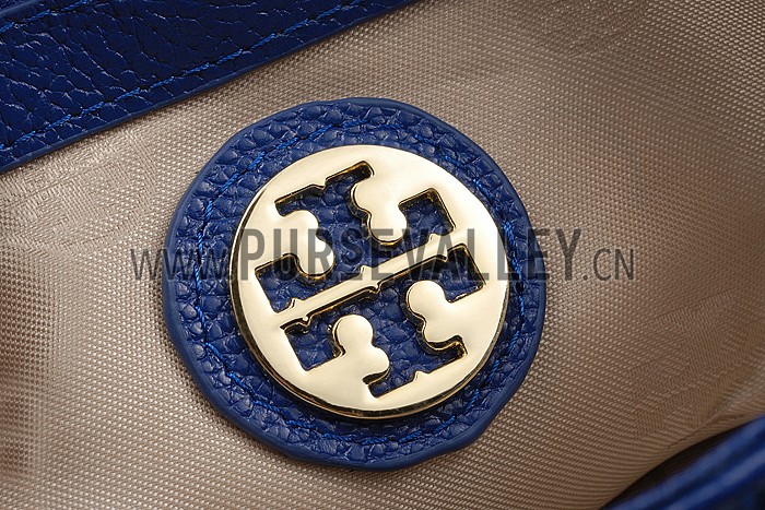 Tory Burch Amanda Logo Clutch Dark Blue 607611