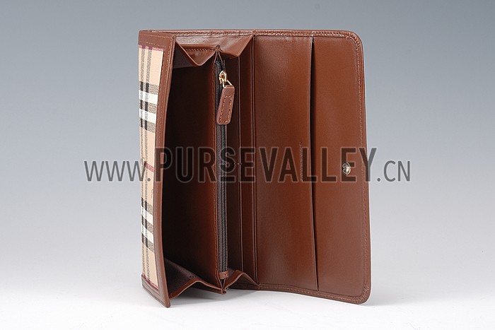 Burberry Haymarket Check Large Purse Brown