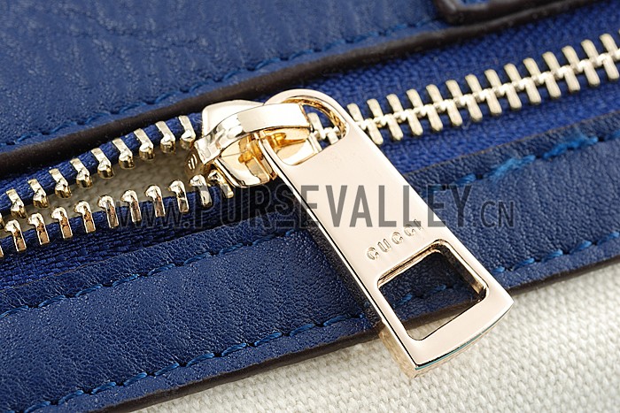 Gucci Swing Leather Tote Dark Blue Medium 607683