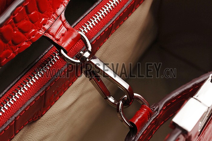 Louis Vuitton Capuciness Crocodile Leather Red MM 607549