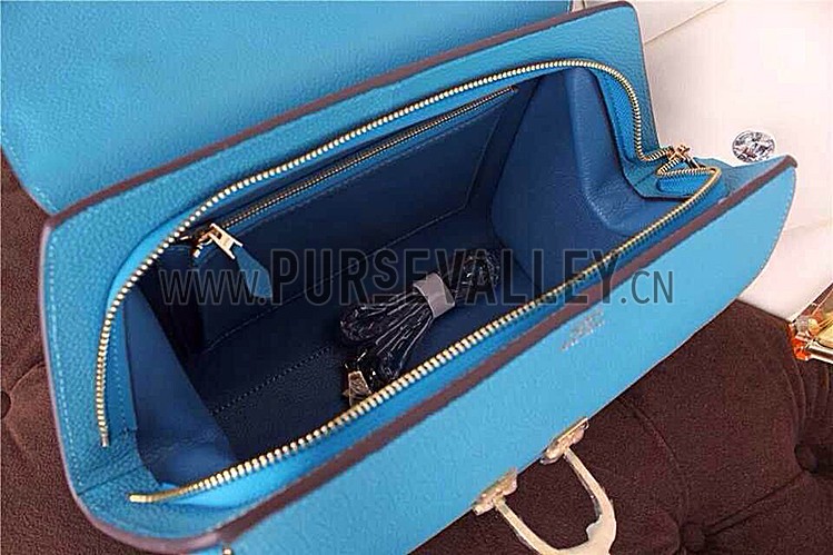 Hermes Stirrup Shoulder Bag Blue 608090