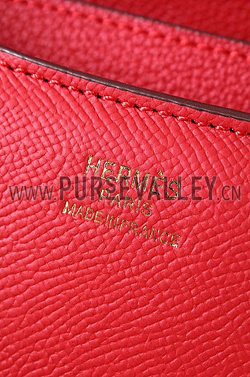 Hermes Constance Red Vermillion With Gold Hardware 608114
