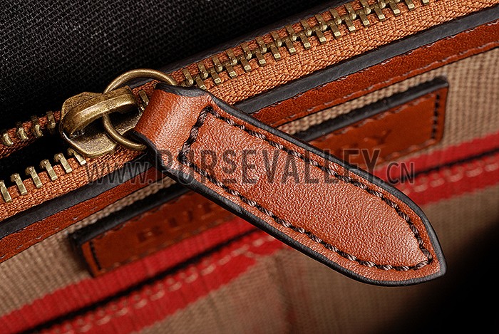 Burberry Man Canvas Check Backpack Saddle Brown 608273