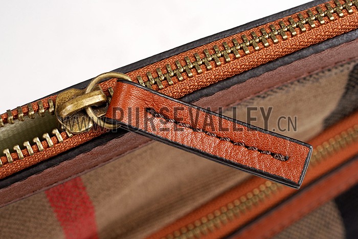 Burberry Canvas Check Foldover Crossbody Bag Saddle Brown 608275