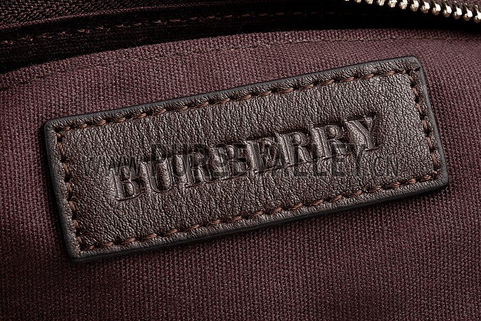 Burberry Haymarket Check Wristlet Chocolate 608283