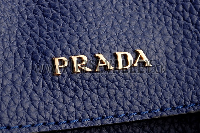Prada Saffiano Soft Double Bag Blue