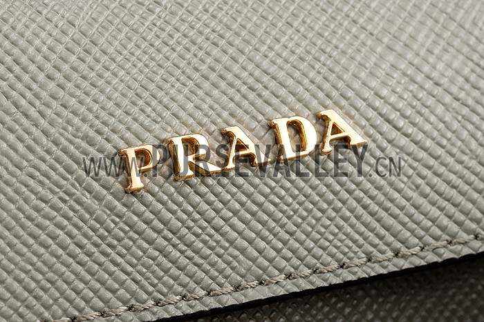 Prada Saffiano Double Tote Grey