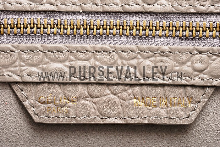 Celine Micro Luggage Crocodile Grey