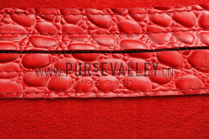 Celine Phantom Medium Red Crocodile Leather