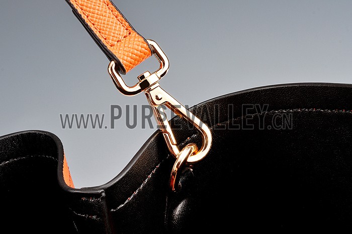 Prada Saffiano Double Tote Orange