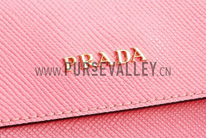 Prada Saffiano Double Tote Pink