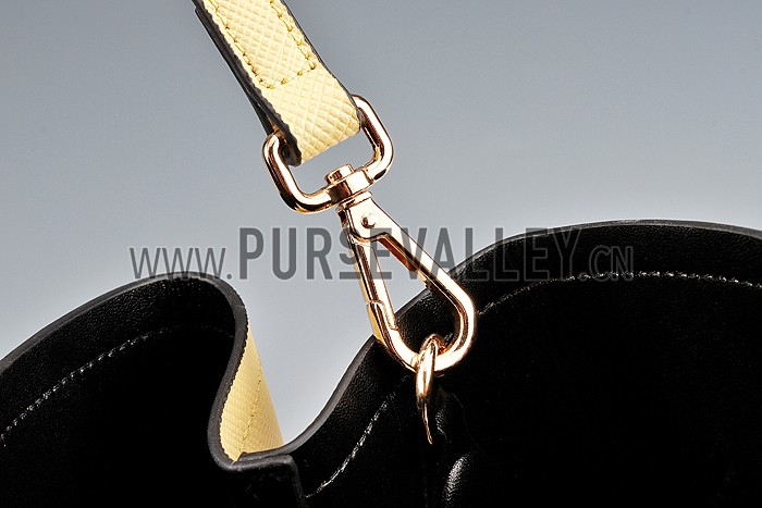Prada Saffiano Double Tote Yellow
