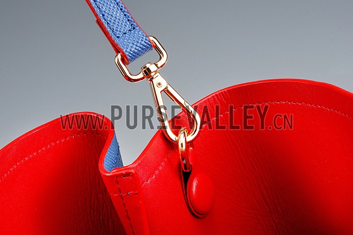 Prada Saffiano Double Tote Blue