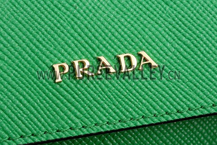 Prada Saffiano Double Tote Green