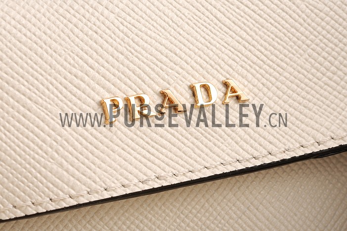 Prada Saffiano Double Tote White