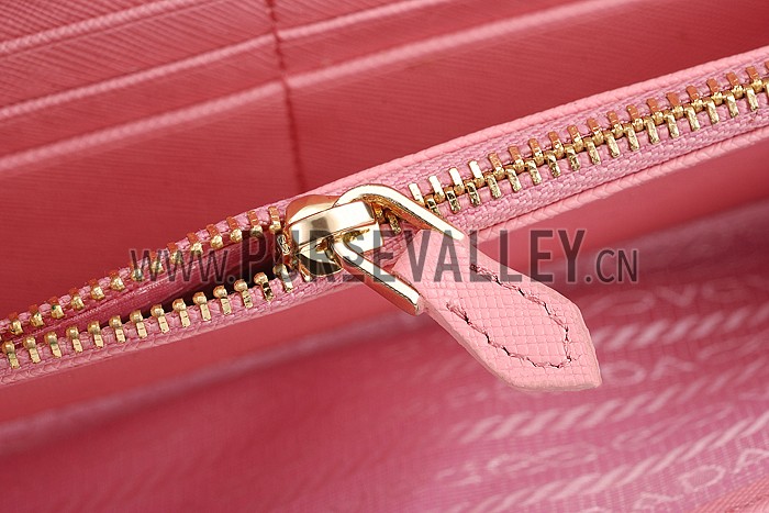 Prada Saffiano Leather Pink Wallet