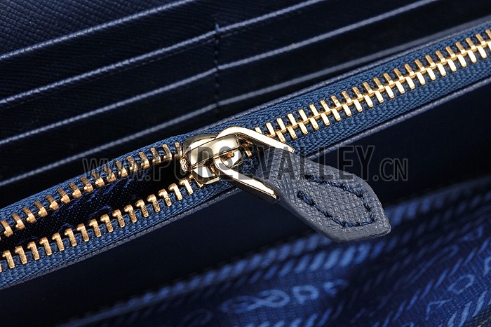 Prada Saffiano Leather Dark Blue Wallet