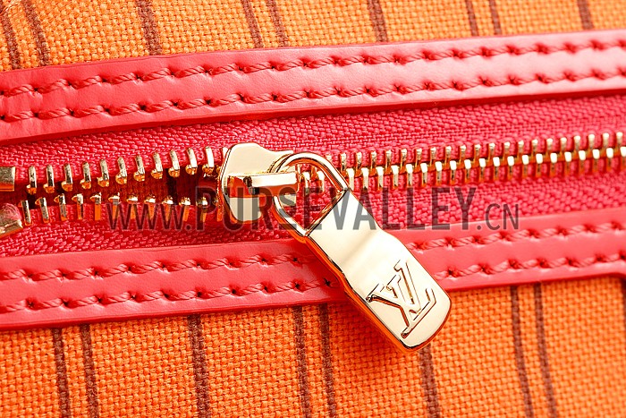 Louis Vuitton Monogram Totem Neverfull Red