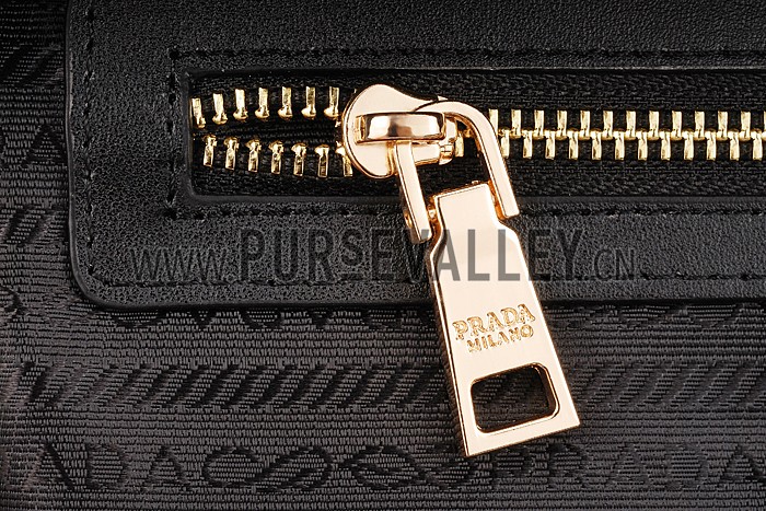 Prada Crocodile Leather Shoulder Bag Black