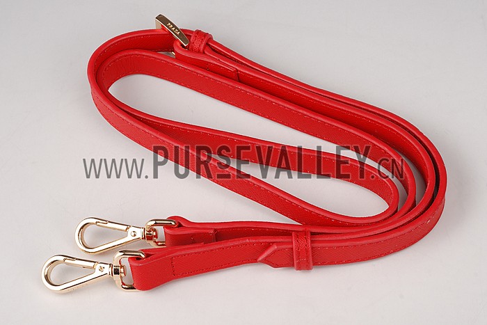 Prada Saffiano Small Crocodile Leather Black And Red Bag