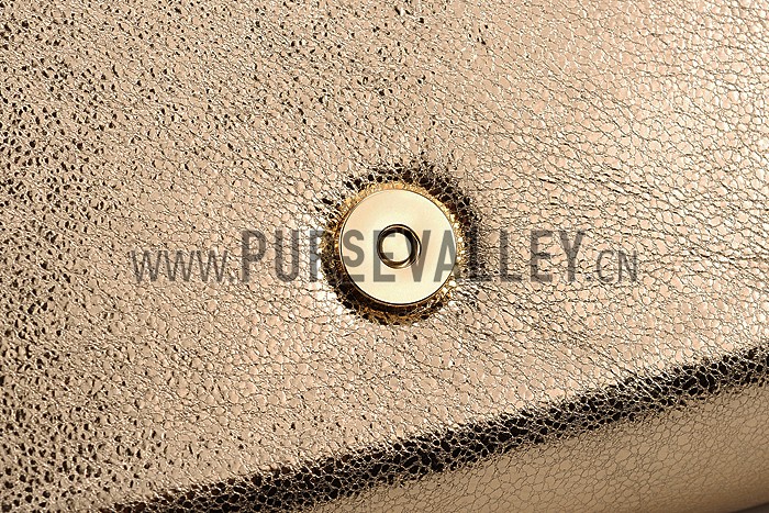 YSL Classic Y Clutch Gold Leather 608317