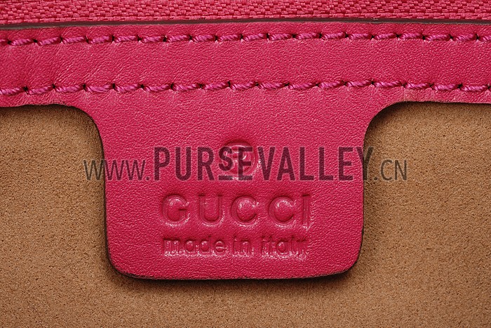Gucci Boston Supreme Canvas Shoulder Bag Red & Fuchsia