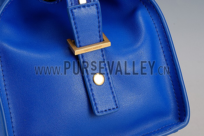 Saint Laurent Monogram Cabas Small Leather Bag Blue