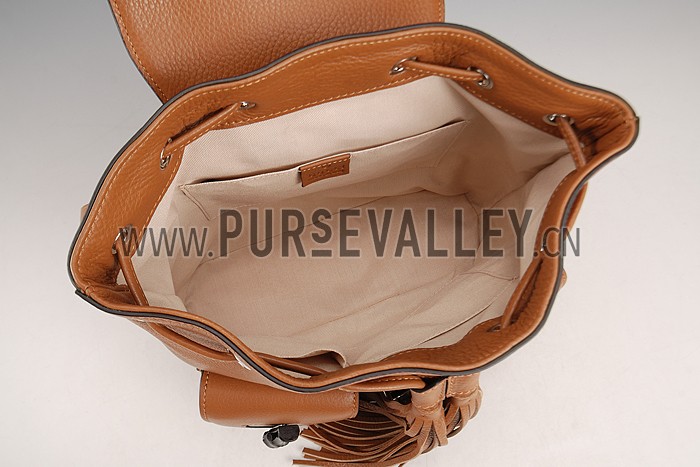 Gucci Bamboo Leather Backpack Brown