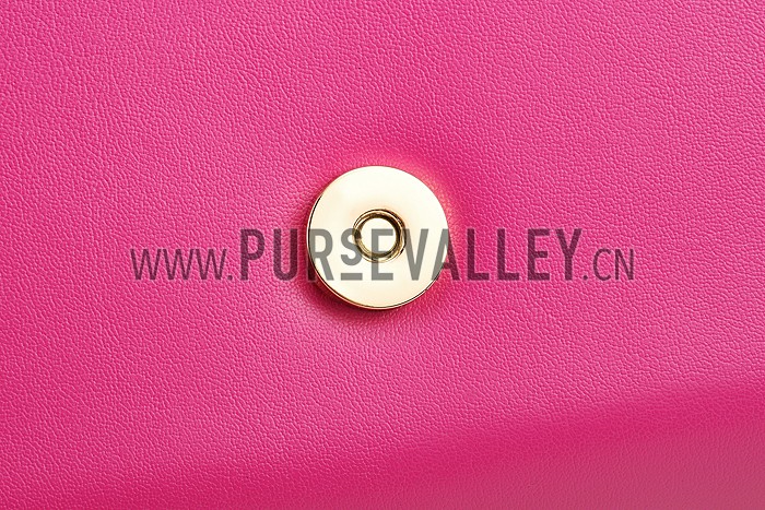 YSL Classic Y Clutch Fuchsia Leather 608318