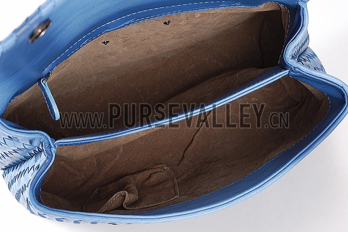 Bottega Veneta Two Toned Light Blue and Blue Intrecciato Nappa Bag