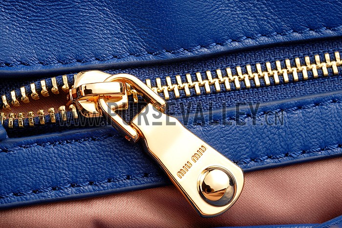 Miu Miu Matelasse Tote Blue