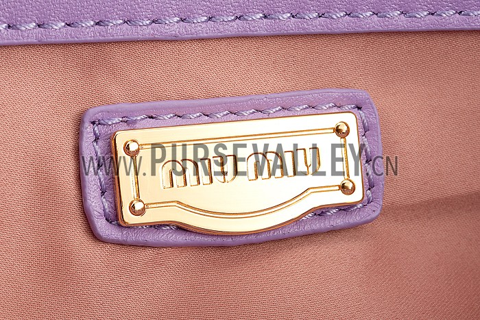 Miu Miu Matelasse Top Handle Large Purple