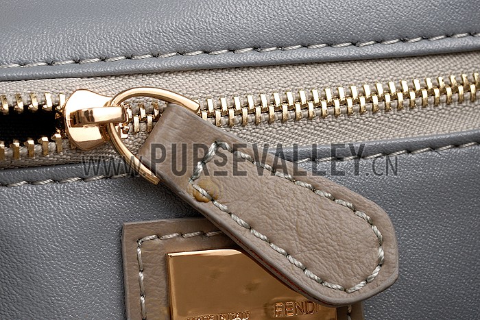 Fendi Peekaboo Mini Ostrich Leather Grey Bag