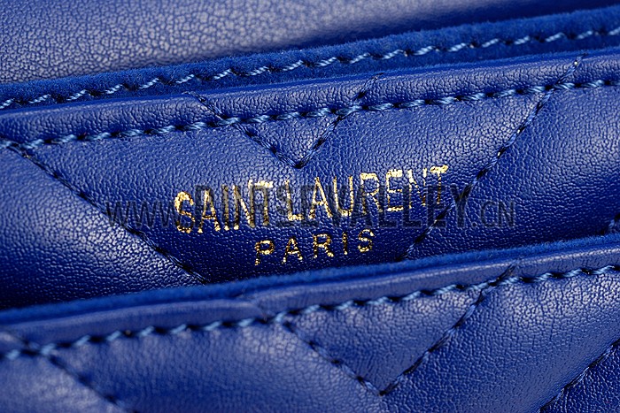 Saint Laurent High School Matelasse Medium Bag Blue